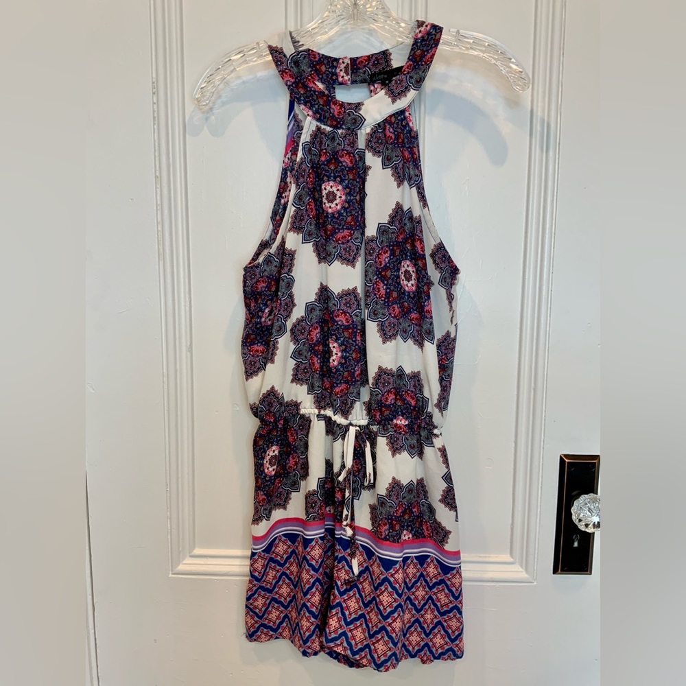 Bebop Womens Floral Halter Neck Romper Size M